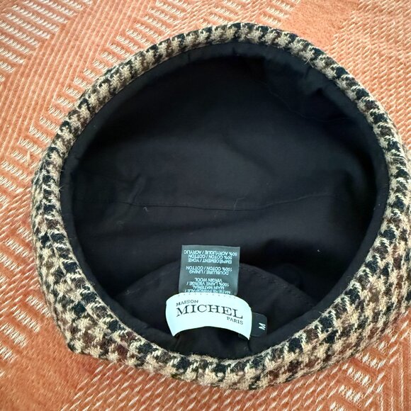 MAISON MICHEL New Billy checked wool beret - Picture 3 of 3